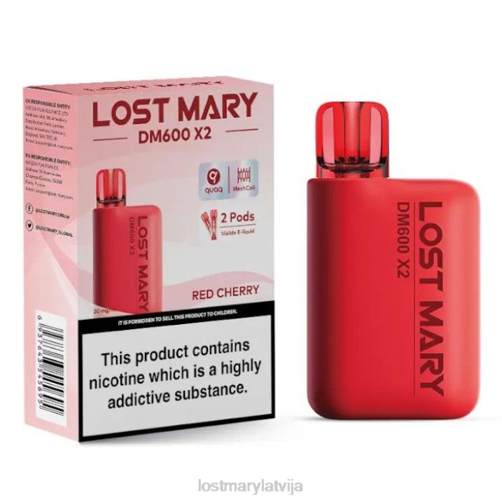 T0VH198 - Lost Mary Vape Latvia - pazaudēta Marija dm600 x2 vienreizējās lietošanas vape sarkanais ķirsis