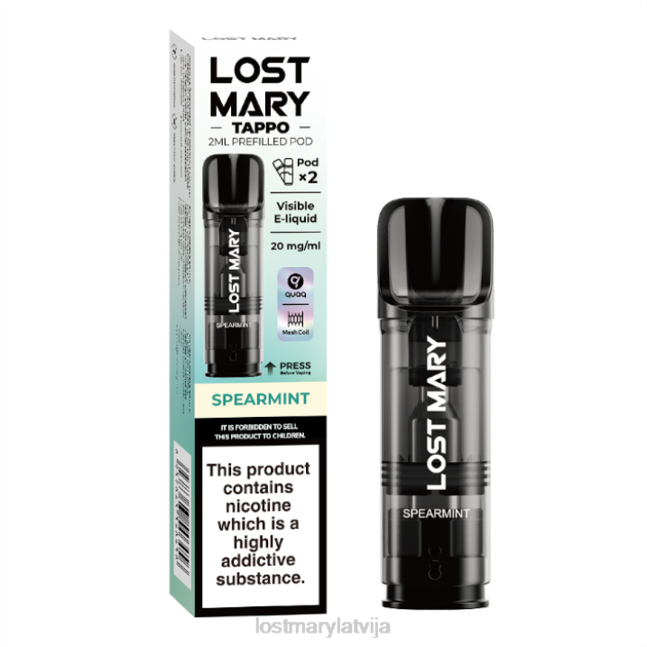 T0VH176 - Lost Mary Online Store - pazaudētas Mary Tappo pildītas pākstis - 20mg - 2pk piparmētra