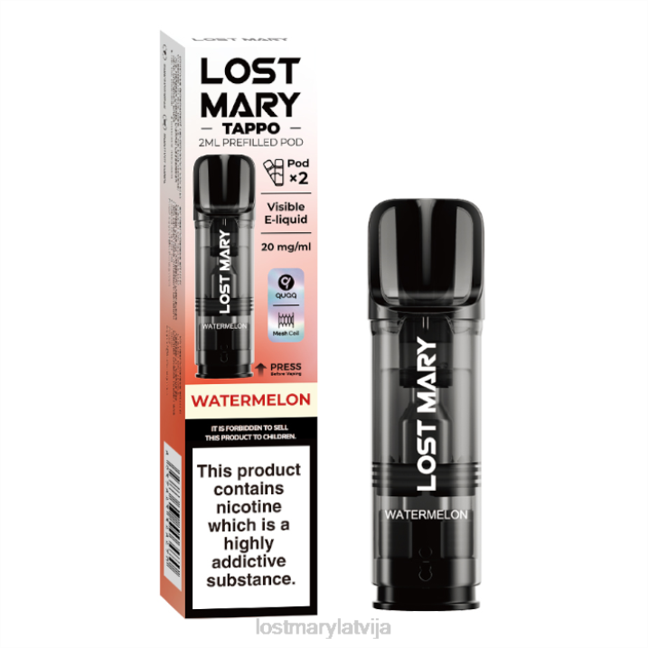 T0VH177 - Lost Mary Puffs - pazaudētas Mary Tappo pildītas pākstis - 20mg - 2pk arbūzs