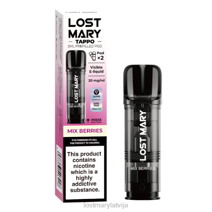 T0VH183 - Lost Mary Vape Sale - pazaudētas Mary Tappo pildītas pākstis - 20mg - 2pk sajauc ogas